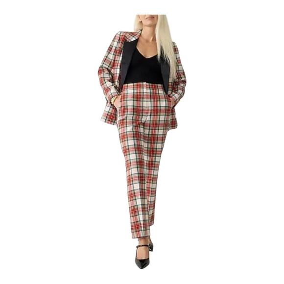 J. Crew Willa Cropped Flare Pants in Snowy Stewart Tartan Wool - Picture 1 of 5